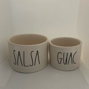Rae Dunn Cream Salsa and Guac Bowls Set